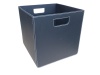 Aufbewahrungsbox rskov storage cube large Lederkorb schwarz mit weier Naht 31 x 31 x 31 cm